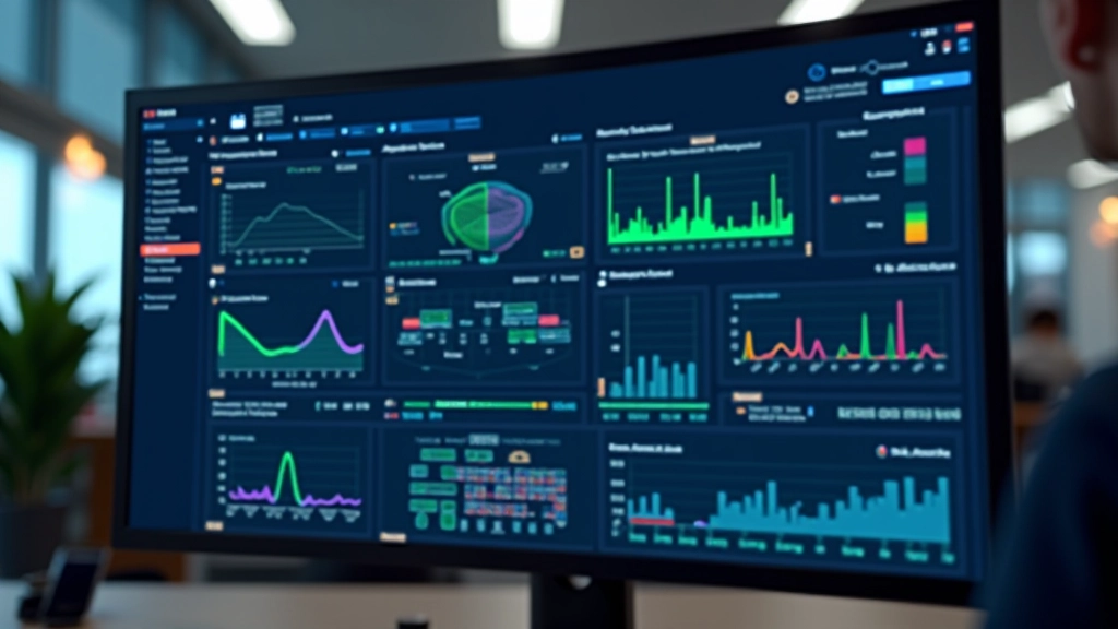 Ecrã mostrando múltiplas ferramentas de monitorização do sistema em simultâneo com gráficos em tempo real