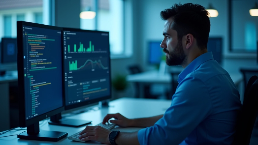 Centro de diagnósticos de desempenho de PC com monitores mostrando métricas de sistema