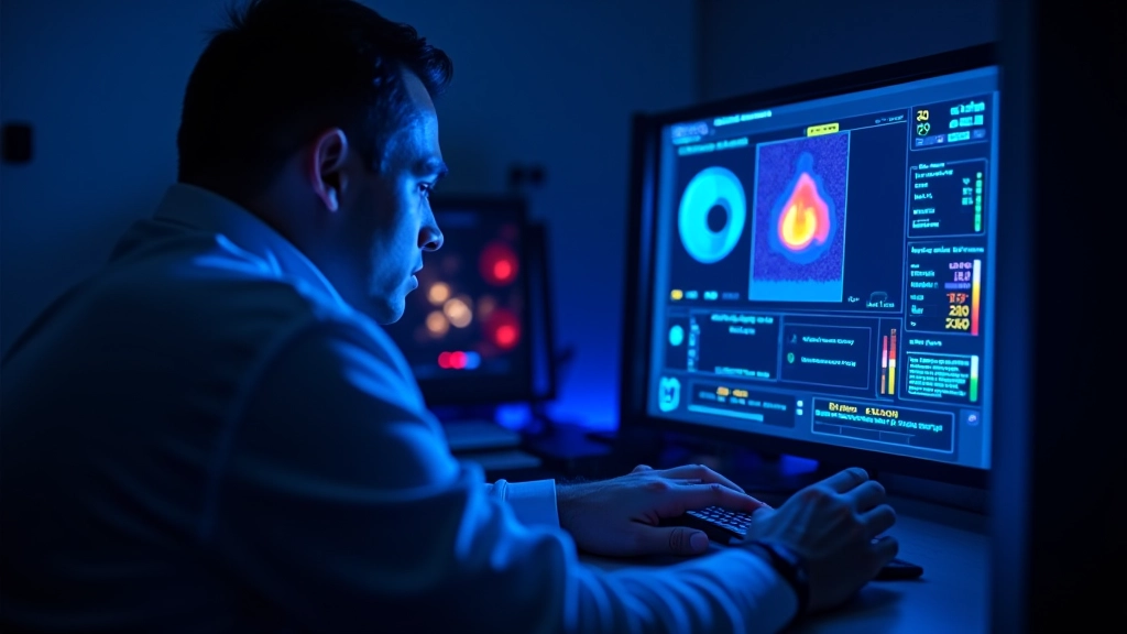 Termómetro digital mostrando temperatura de componentes de computador, com leitura em graus Celsius